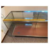 Glass Display Case Counter with Shelves and Sliding Doors