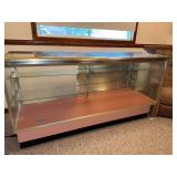 Glass Display Case Counter with Shelves and Sliding Doors