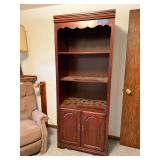 Wooden Bookshelf with Cabinet Doors and Shelves