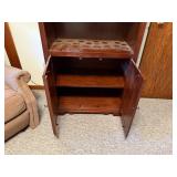 Wooden Bookshelf with Cabinet Doors and Shelves