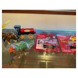 Set of 4 Collectible Toy Vehicles Including Coca-Cola Delivery Trucks and Horse Drawn Wagon
