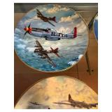 Set of 5 Hamilton Collection WWII Fighter Plane Collector Plates