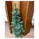 4 Foot Artificial Christmas Tree with Pine Cones and Metal Stand