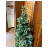 4 Foot Artificial Christmas Tree with Pine Cones and Metal Stand