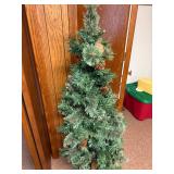 4 Foot Artificial Christmas Tree with Pine Cones and Metal Stand