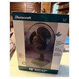 Duracraft 12 Inch Oscillating Table Fan DT-124 Black in Box
