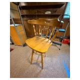 Wooden Swivel Bar Stool with Spindle Back