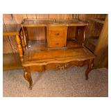 Collection of 4 Vintage Wooden End Tables with Shelving and Drawers