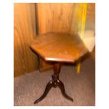 Collection of 4 Vintage Wooden End Tables with Shelving and Drawers