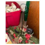 Holiday Decor Collection with Plush Bears, Santa Figurine, and Candle Holder