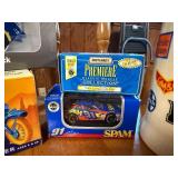 Collection of Vintage Vehicle Models and Railroad Mug