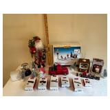 Christmas Holiday Decor Collection with Hallmark Train Ornaments and Figurines