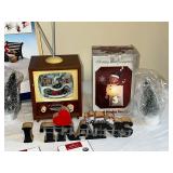 Christmas Holiday Decor Collection with Hallmark Train Ornaments and Figurines