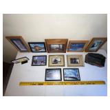 Collection of Framed Train Prints and Railroad Memorabilia