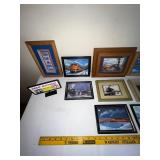 Collection of Framed Train Prints and Railroad Memorabilia
