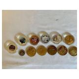 Collection of 12 Commemorative World War II Coins with Display Cases