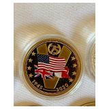 Collection of 12 Commemorative World War II Coins with Display Cases