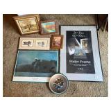 Assorted Wall Art and Framed Prints with Decorative Duck Clock