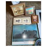 Assorted Wall Art and Framed Prints with Decorative Duck Clock