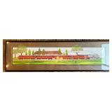 Collection of 7 Framed Train and Railroad Art Prints