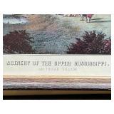 Framed Historical Art Prints Collection including Gettysburg, Scenery of Upper Mississippi, and Lake Minnetonka