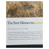 Framed Historical Art Prints Collection including Gettysburg, Scenery of Upper Mississippi, and Lake Minnetonka