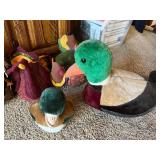 Collection of Duck Decor, Folk Art, and Plush Figures