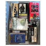 Collection of Military History Books Including WWII and Western Themes