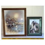 Framed Art Prints: Andres Orpinas Barn with Ducks and Castle Scene Set