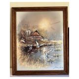 Framed Art Prints: Andres Orpinas Barn with Ducks and Castle Scene Set