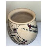 Pair of Decorative Vases with Leaf and Geometric Designs