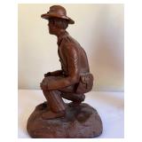 Set of 2 Red Mill Mfg Handcrafted Civil War Soldier Figurines with Flag