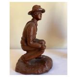Set of 2 Red Mill Mfg Handcrafted Civil War Soldier Figurines with Flag