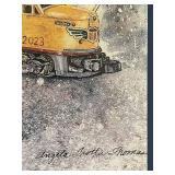 Collection of 5 Framed Railroad Art Prints and Photographs