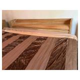 Oak King Headboard with Built-In Storage and 2 Matching Nightstands