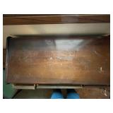 Vintage Wood Desk and Chair Set with Brass Hardware