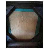 Vintage Wood Desk and Chair Set with Brass Hardware