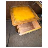 Vintage Wooden Nightstand with 1 Drawer and Brass Handles