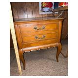 Vintage Wooden Nightstand with 1 Drawer and Brass Handles