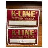 K-Line Electric O/027 Gauge Train Cars: Classic Boxcar and Phillips 66 Tank Car in Original Boxes