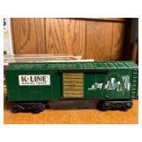 K-Line Electric O/027 Gauge Train Cars: Classic Boxcar and Phillips 66 Tank Car in Original Boxes