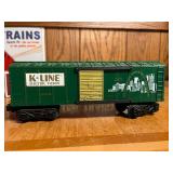 K-Line Electric O/027 Gauge Train Cars: Classic Boxcar and Phillips 66 Tank Car in Original Boxes