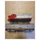 Santa Fe Model Train Locomotive and Dummy Engine Set