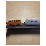 1/43 Die Cast Volkswagen Bus Samba with Camper Trailer