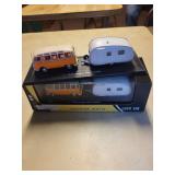 1/43 Die Cast Volkswagen Bus Samba with Camper Trailer