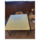 Folding Card Table with 2 Metal Folding Chairs
