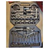 Comprehensive Tool Set with Metal Toolbox, Wrenches, Sockets, Drill Bits and Accessories