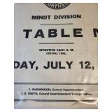 1931 Great Northern Railway Minot Division Time Table No. 28