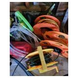 Garage Lot with Extension Cords, Hand Tools, Hardware, and Outdoor Items