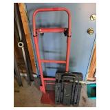 Two Dollies Including Red Hand Truck and Trolley Dolly Foldable Cart